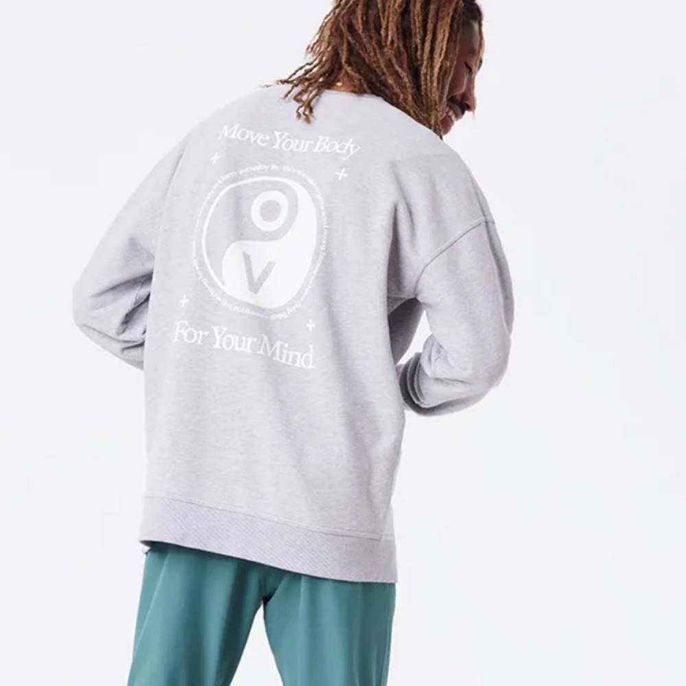 Outdoor Voices Gray Oversized Hoodie with White Logo